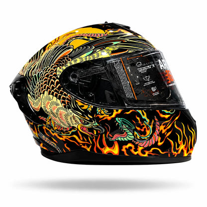 Casco SHAFT PRO SERIES 610 DV Llamas Negro