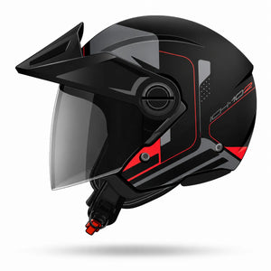 Casco Abierto ICH 102 NALES - Negro Rojo
