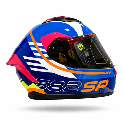 Casco SHAFT 582 sp Evo Lineal Azul Rojo