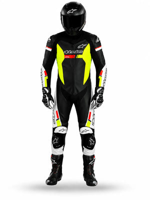 Monotraje ALPINESTARS GP Force Chaser Leather Blanco Verde