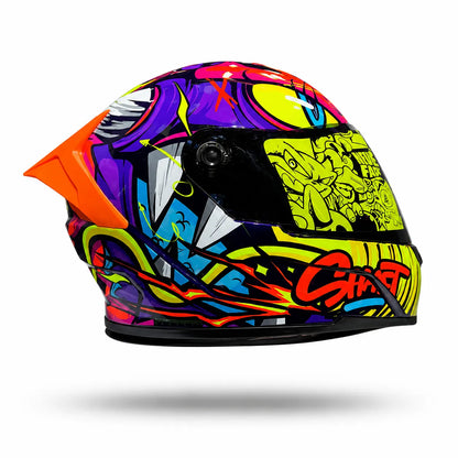 Casco SHAFT 502 DOT Zteph Naranja Morado