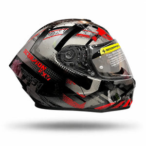 Casco SCORPION EXO 391 Clutter Negro Rojo