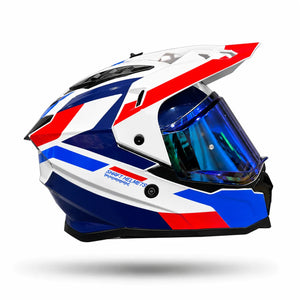 Casco Multiproposito SHAFT MX360 Apricot Blanco Rojo Azul