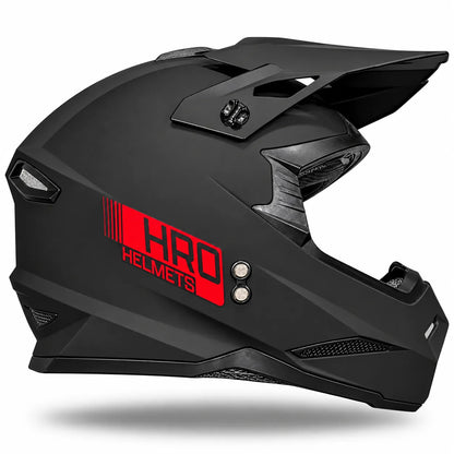 Casco HRO MX03 Solid Negro Mate Rojo