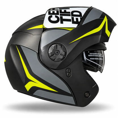 Casco Abatible ICH 3110 HOLLOW - Negro Amarillo Neon