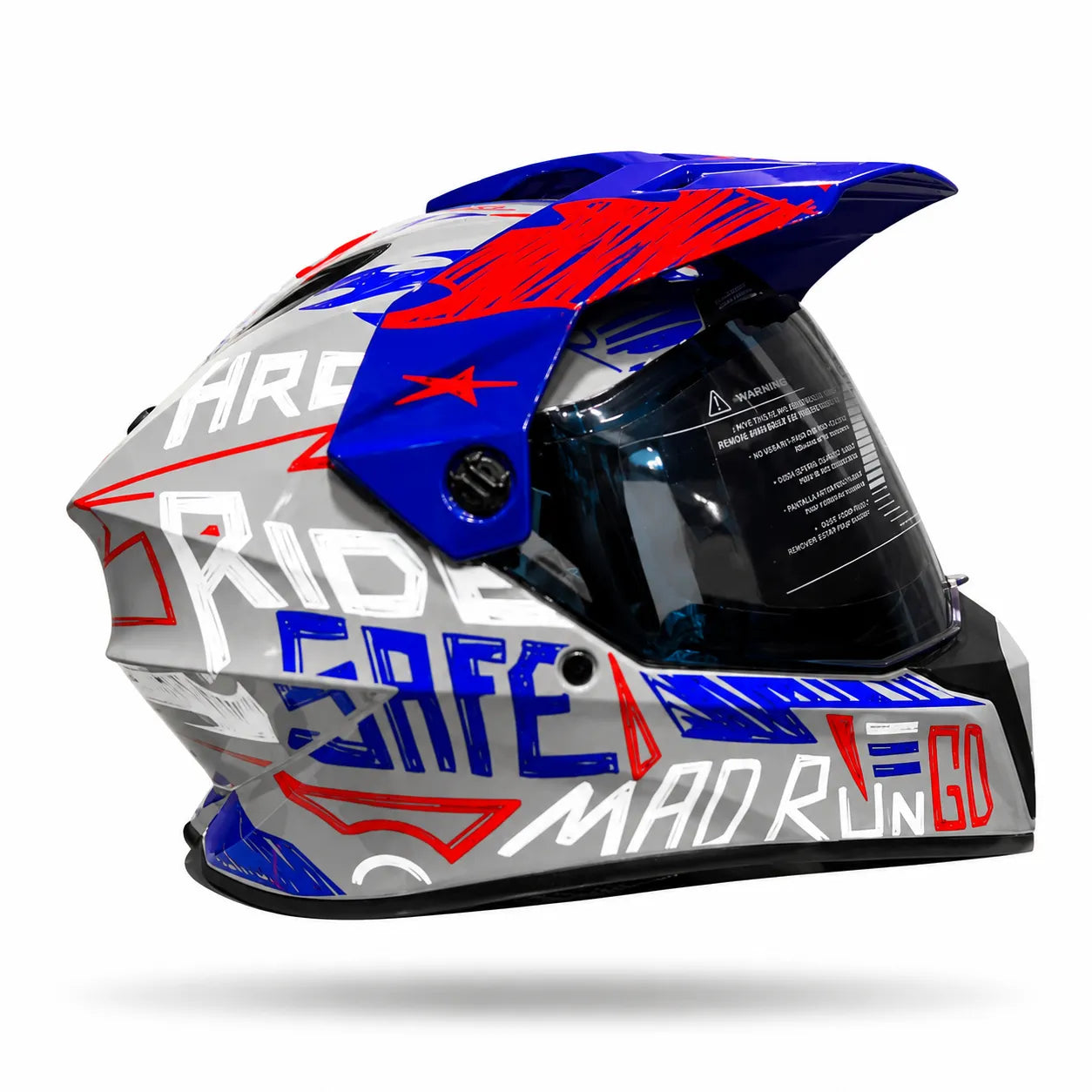 Casco Cross HRO MX340 DV Stripe Gris Azul