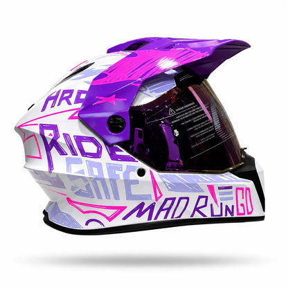 Casco Cross HRO MX340 DV Stripe Morado Rosado