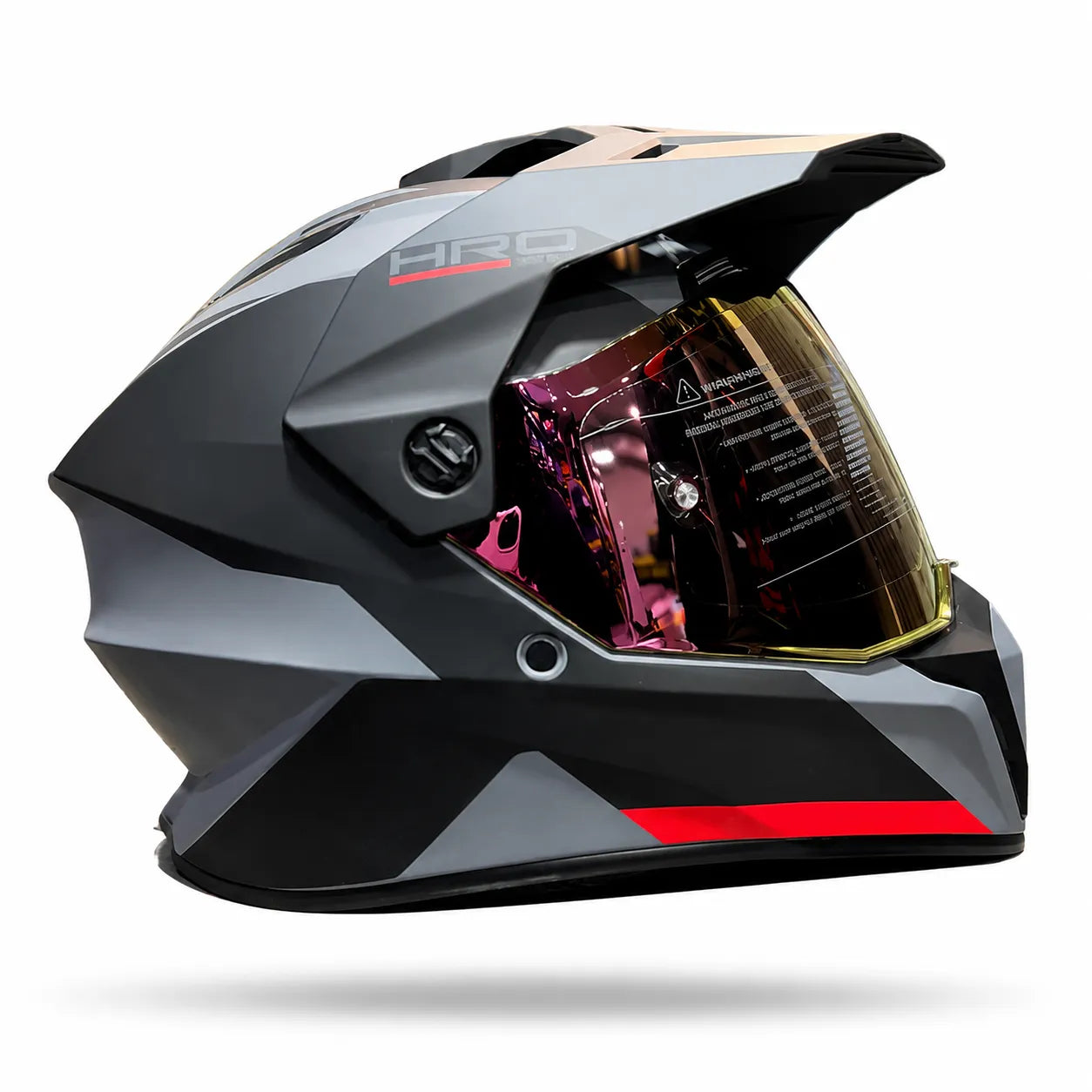 Casco Cross HRO MX340 DV Long Gris Naranja