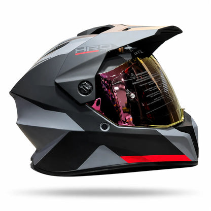 Casco Cross HRO MX340 DV Long Gris Naranja