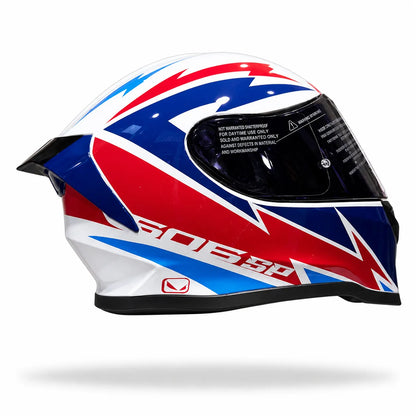 Casco HRO 506SP Firelight Blanco Rojo Azul