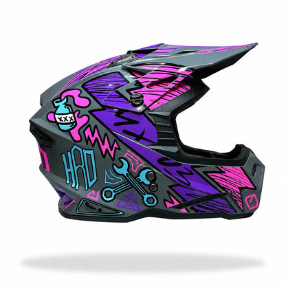 Casco HRO MX03 Racing Team Morado