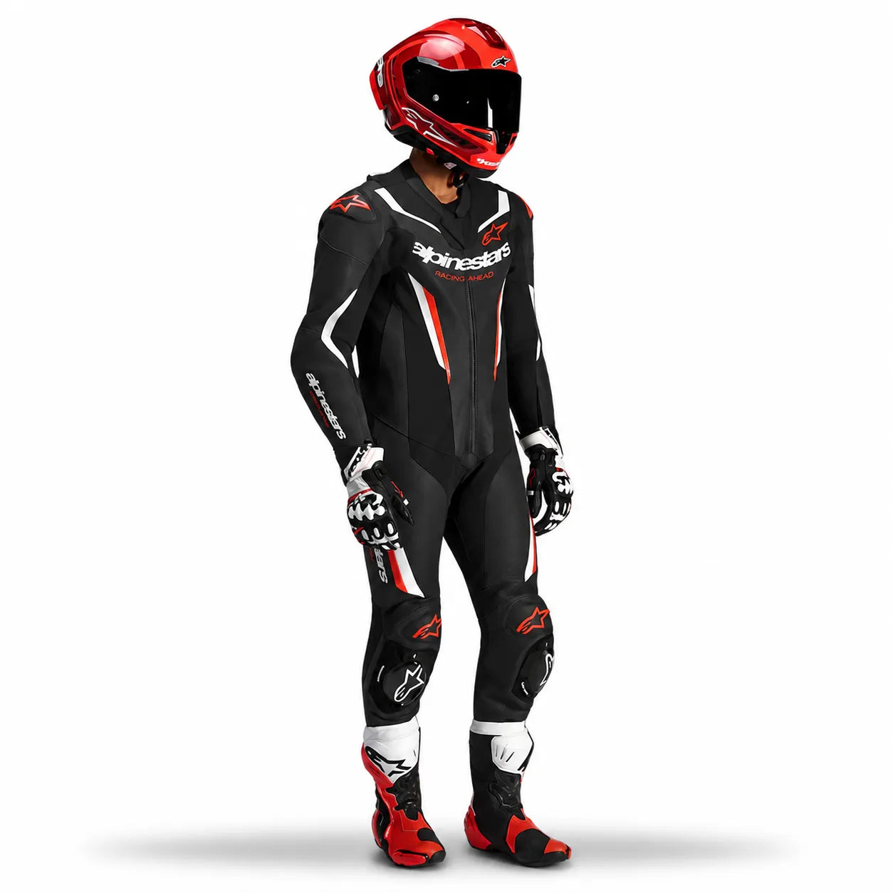 Monotraje ALPINESTARS De Cuero 1 Pieza GP Force V2 - Rojo