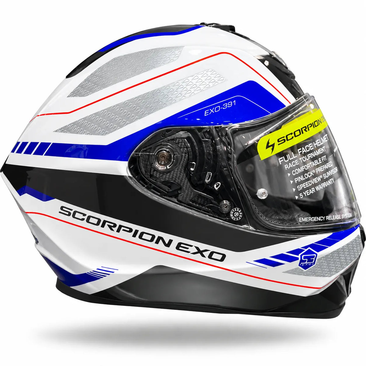 Casco SCORPION EXO 391 Leo Azul Blanco