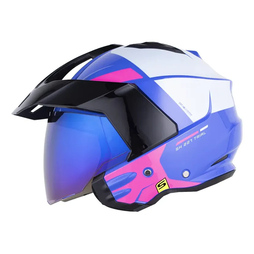 Casco SHAFT 227 Trial KUST Azul Fucsia