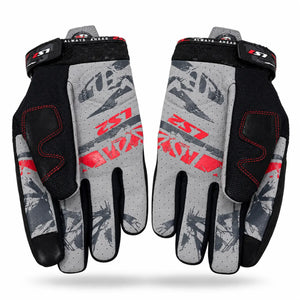 Guantes LS2 Chaki-Man Negro Rojo