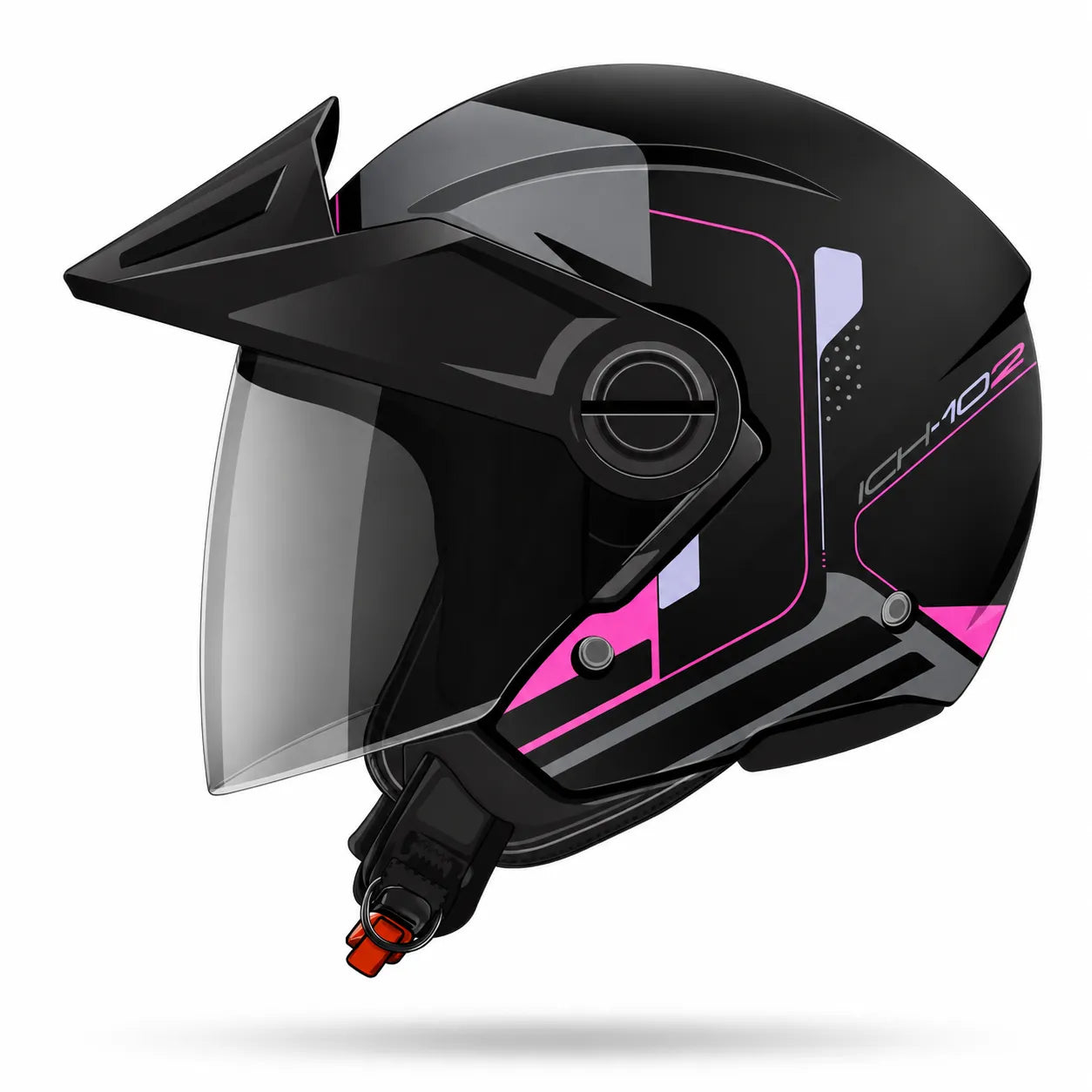 Casco Abierto ICH 102 NALES - Negro Fucsia
