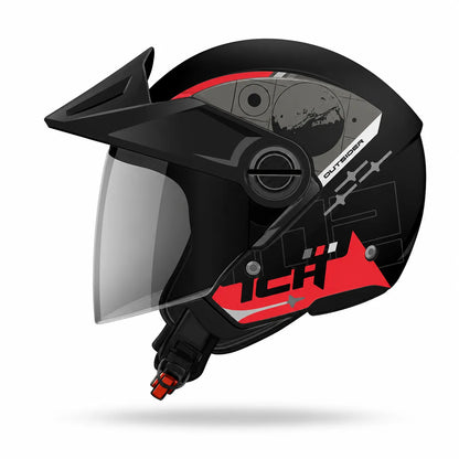 Casco Abierto ICH 102 NYXAR - Gris Rojo