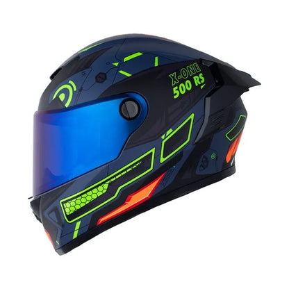 Casco X ONE 500 RS MAKO Azul Verde + Pinlock