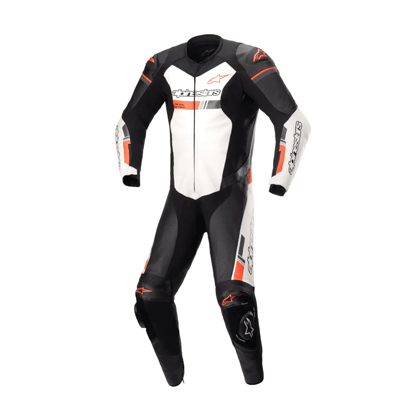 Monotraje ALPINESTARS GP Force Chaser Leather Blanco Naranja 2