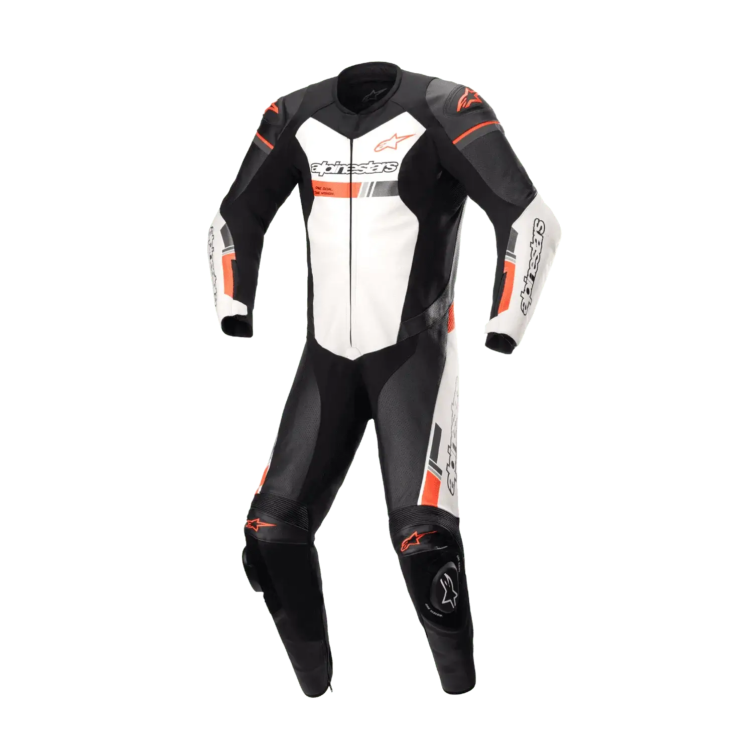 Monotraje ALPINESTARS GP Force Chaser Leather Blanco Naranja 2