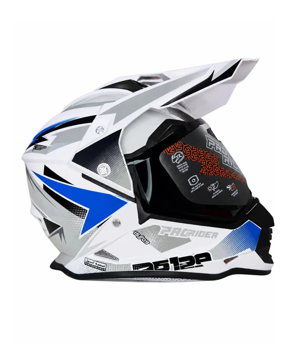 Casco PRO RIDER 129 Azarya Blanco Gris