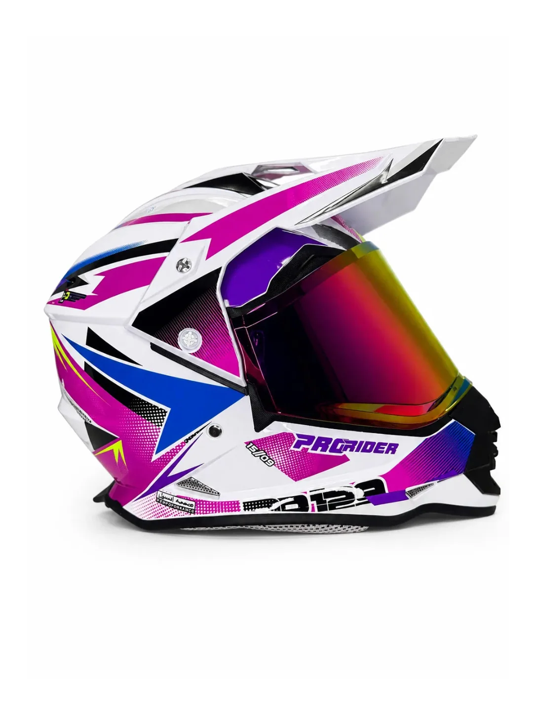 Casco PRO RIDER 129 Azarya Blaco Fucsia