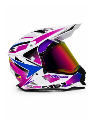Casco PRO RIDER 129 Azarya Blaco Fucsia