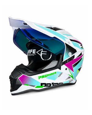 Casco PRO RIDER 129 Azarya Blanco Turquesa