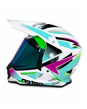 Casco PRO RIDER 129 Azarya Blanco Turquesa
