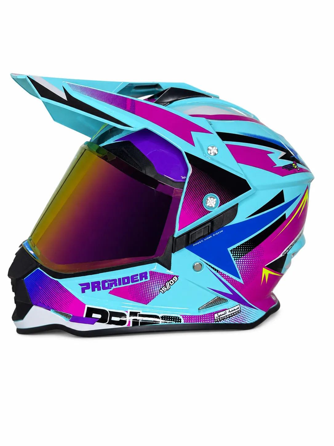 Casco PRO RIDER 129 Azarya Turquesa Fucsia