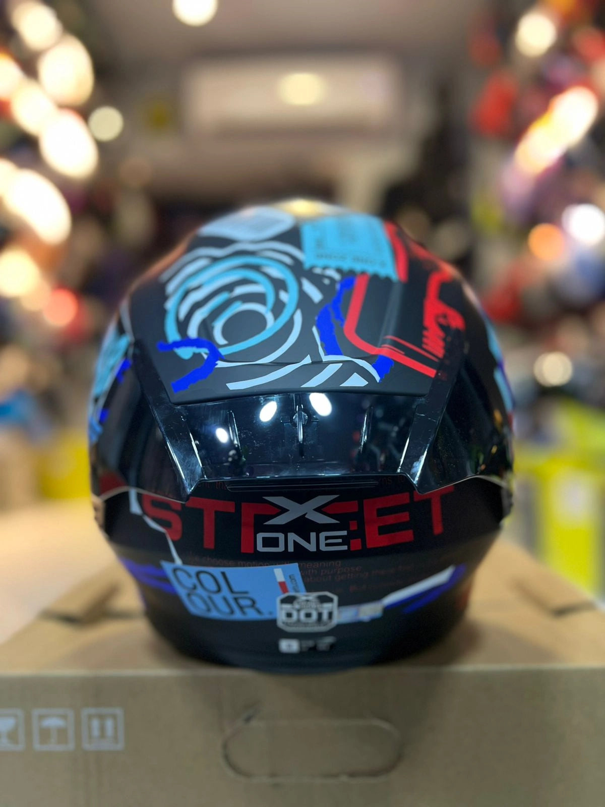 Casco X One 500RS Grafico Rojo Azul