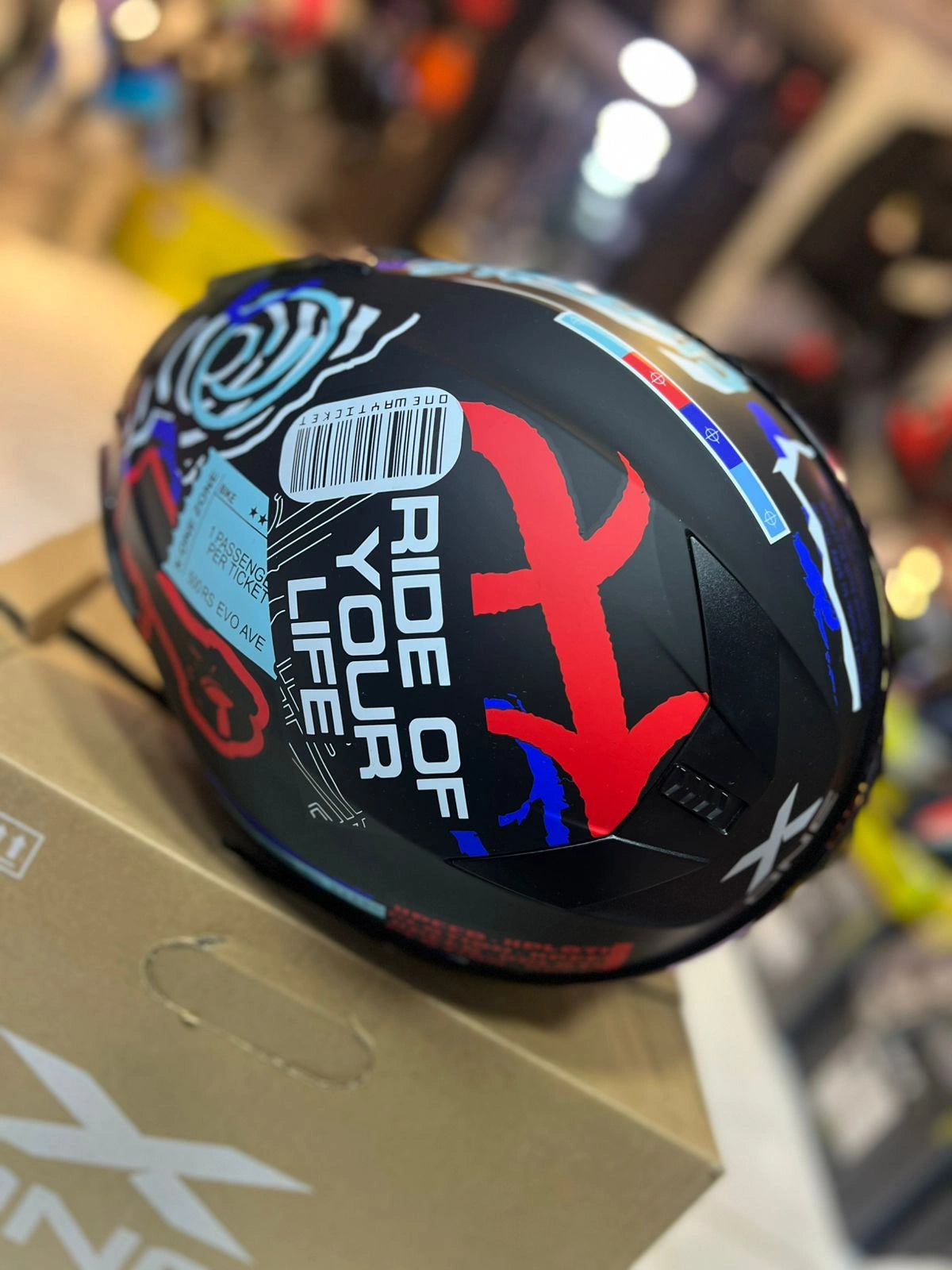 Casco X One 500RS Grafico Rojo Azul
