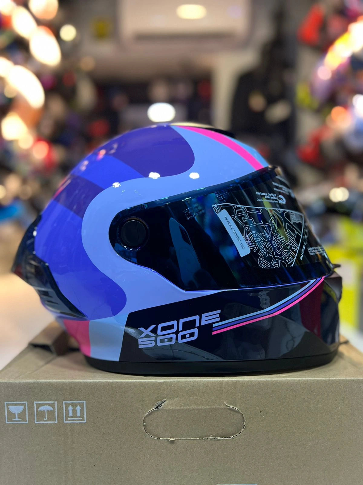 Casco X One 500RS Grafico Rosado Morado
