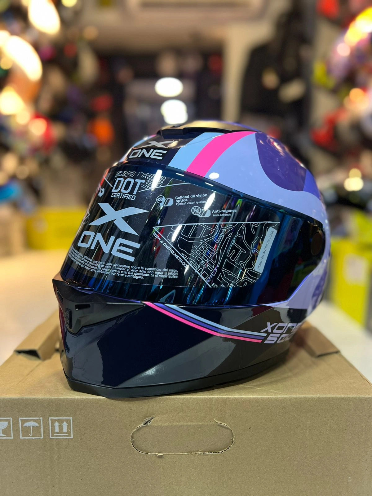 Casco X One 500RS Grafico Rosado Morado