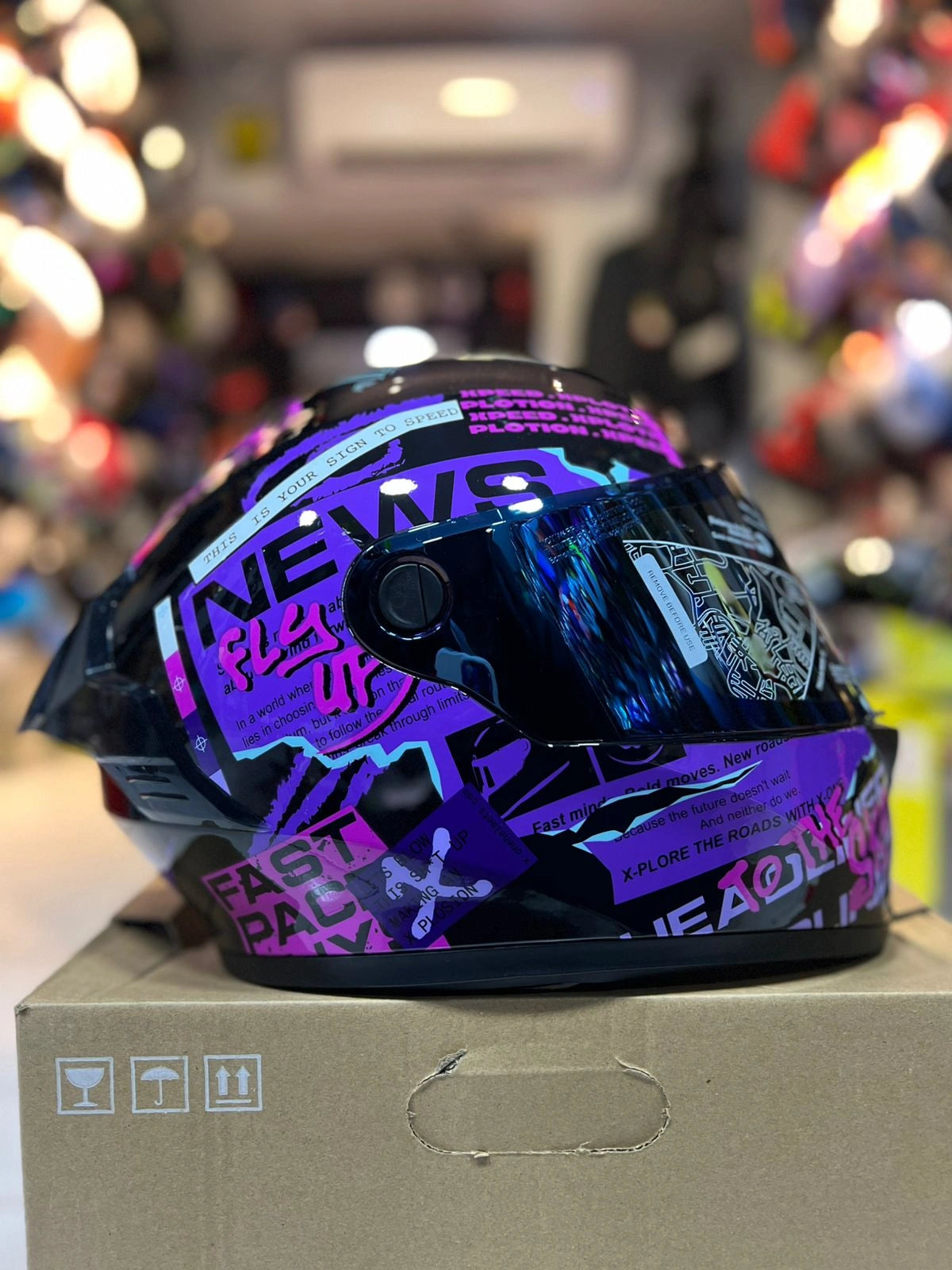 Casco X One 500RS Grafico Morado Azul