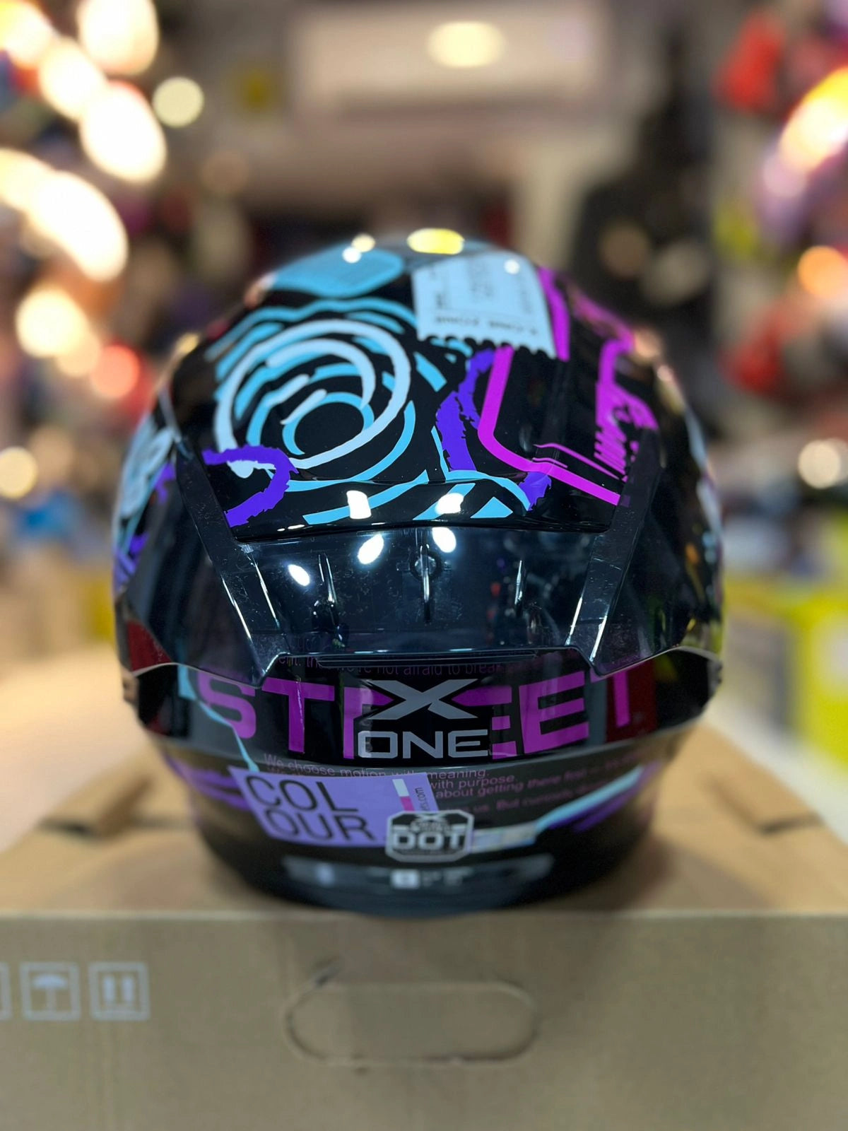 Casco X One 500RS Grafico Morado Azul