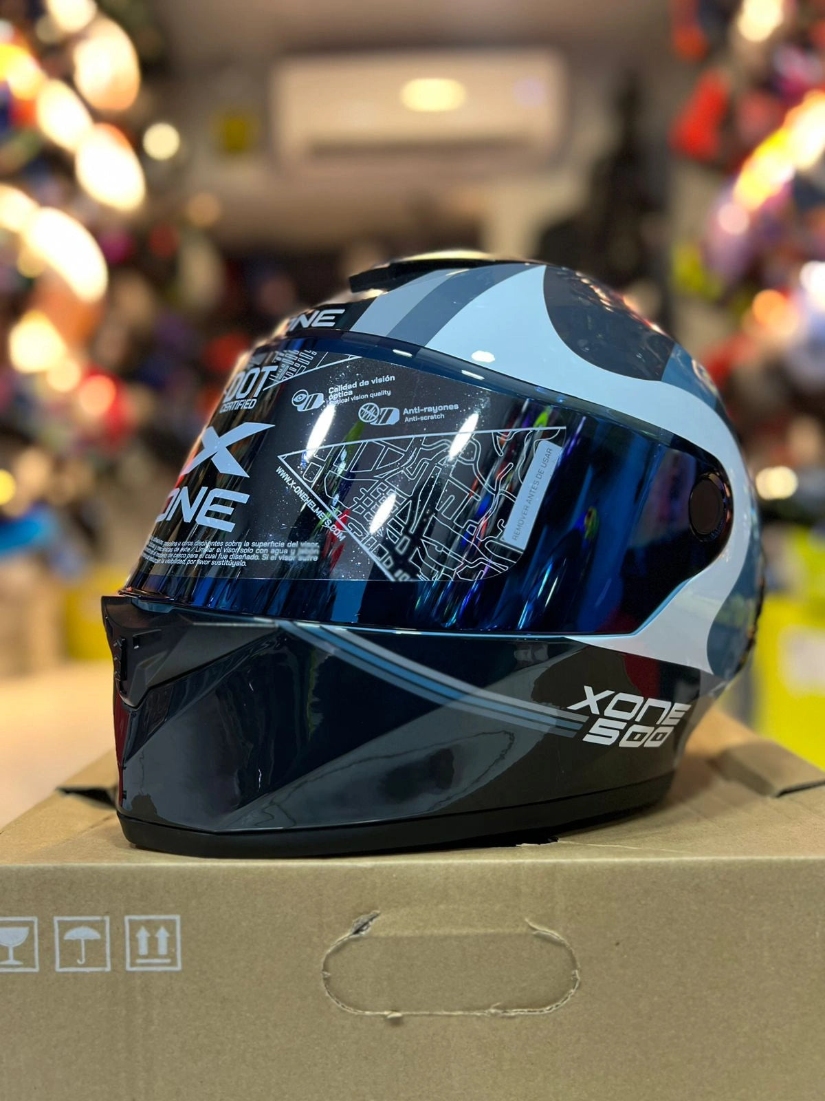 Casco X One 500RS Grafico Gris Azul