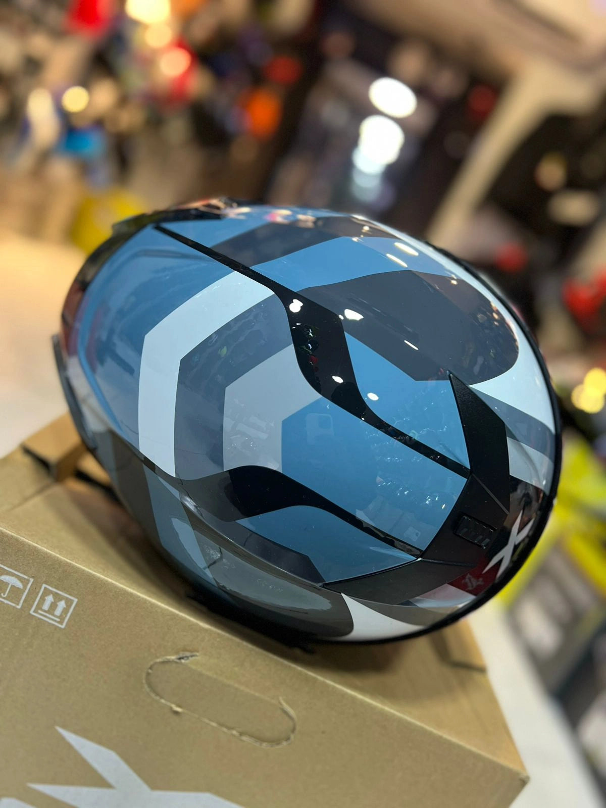 Casco X One 500RS Grafico Gris Azul