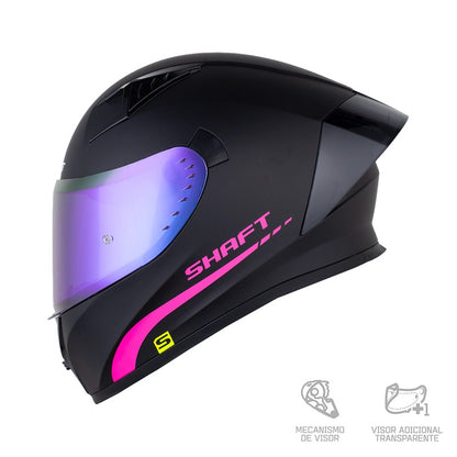 Casco SHAFT 526 SP EVO SOLID - Negro Fucsia