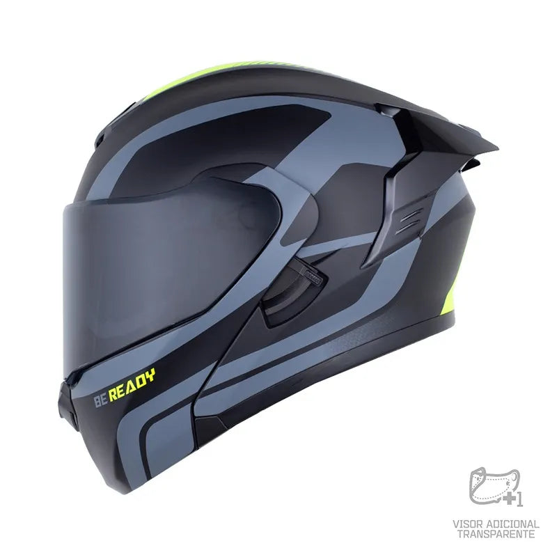Casco X ONE 3000 RS PATCHEX Gris Amarillo Neon