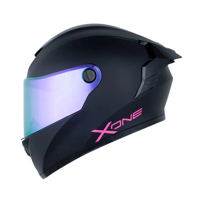 Casco X One 500 RS Solid Negro Mate Fucsia + Pinlock