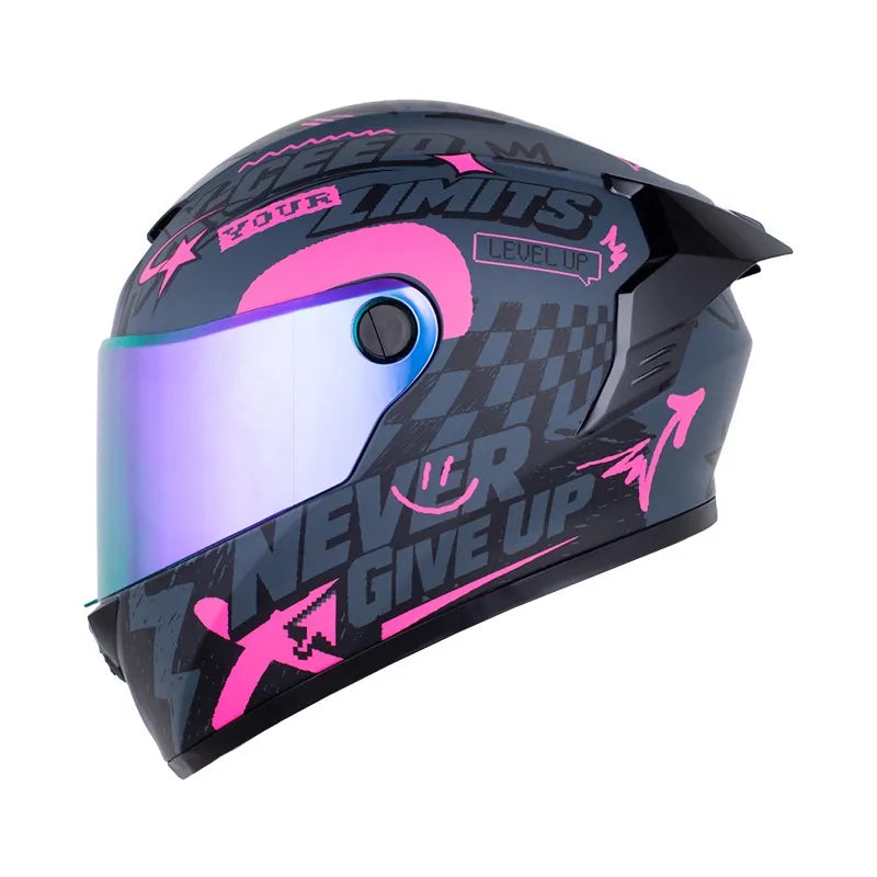 Casco X One 500 RS GRITTY Gris Fucsia + Pinlock