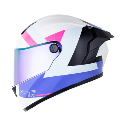 Casco X One 500 RS BROKEN Blanco Morado + Pinlock