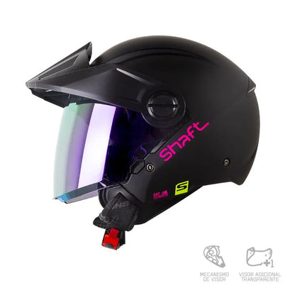Casco SHAFT 212 Solid Negro Rosado