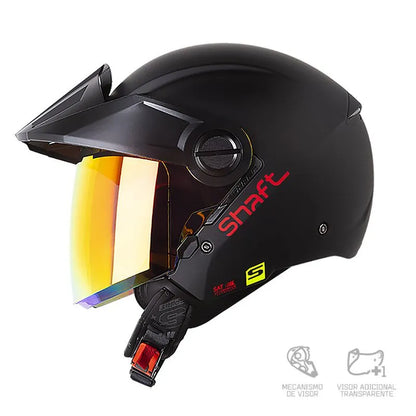 Casco SHAFT 212 Solid Negro Rojo