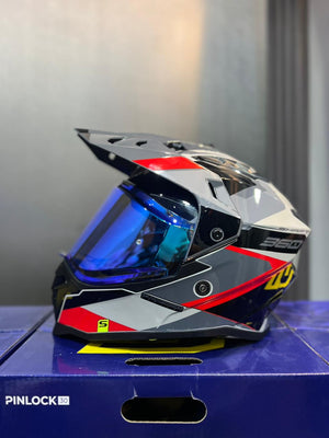 Casco Multiproposito SHAFT MX360 Misho Gris Rojo
