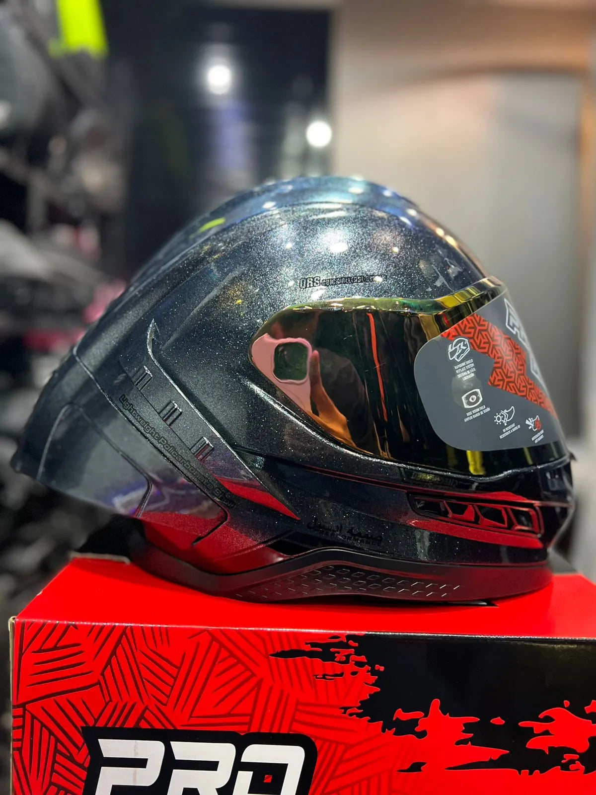 Casco PRO RIDER Frontier Camaleon Plateado