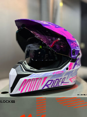Casco Cross HRO MX340 DV Stripe Morado Rosado