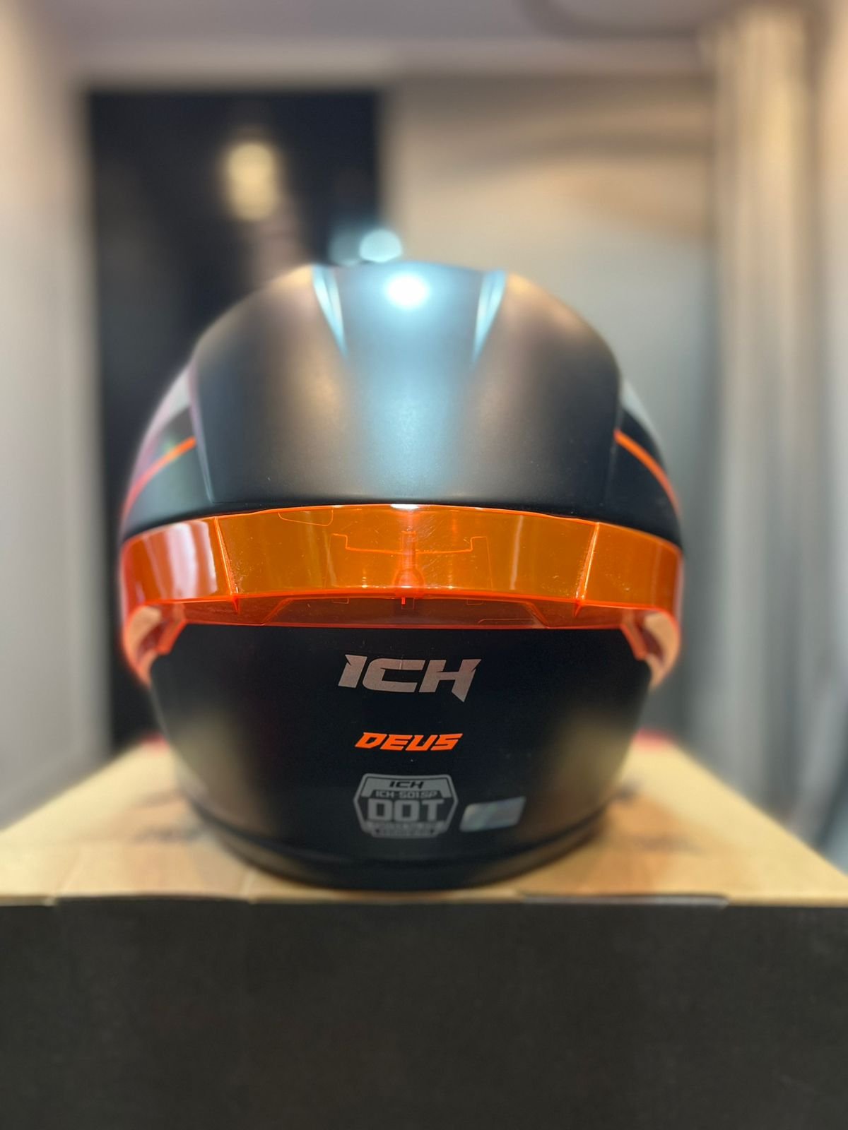 Casco Cerrado ICH 501SP Deus Naranja Azul