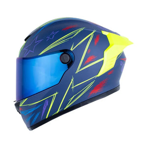 Casco X ONE 500 RS SCRAWL - Azul Amarillo + Pinlock